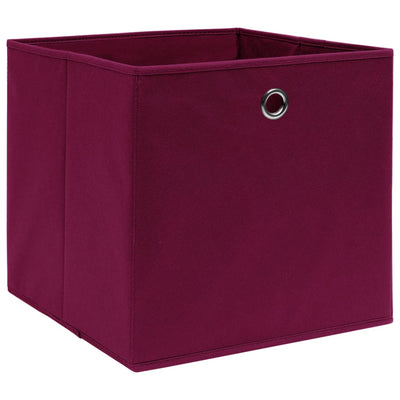 Scatole di archiviazione Vidaxl 4 pezzi 28x28x28 cm tessuto non tessuto rosso scuro