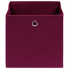 Vidaxl opbergboxen 4 st 28x28x28 cm nonwoven stof donkerrood