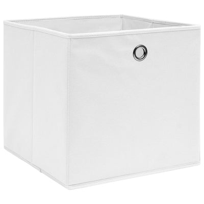 Scatole di archiviazione Vidaxl 4 pezzi 28x28x28 cm tessuto non tessuto bianco