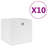 Cajas de almacenamiento de Vidaxl 10 PCS 28x28x28 cm de tela no tejida blanca