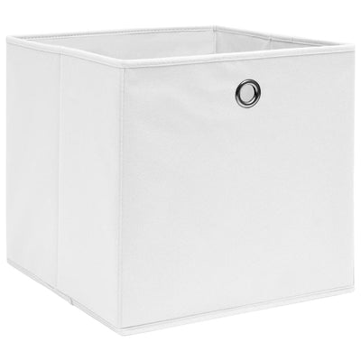 Scatole di archiviazione Vidaxl 10 pezzi 28x28x28 cm tessuto non tessuto bianco