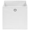 Cajas de almacenamiento de Vidaxl 10 PCS 28x28x28 cm de tela no tejida blanca