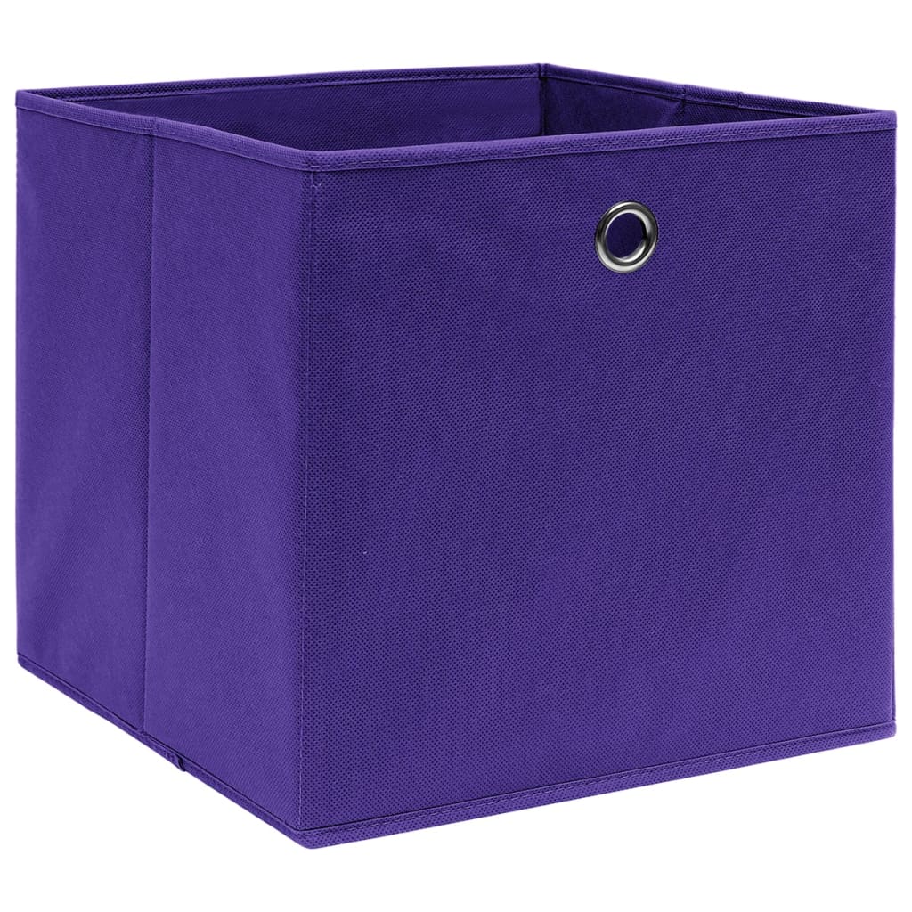 Scatole di archiviazione Vidaxl 4 pezzi 28x28x28 cm tessuto non tessuto viola