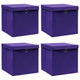 Scatole di archiviazione Vidaxl con coperchio 4 pezzi 28x28x28 cm viola