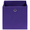 Cajas de almacenamiento de Vidaxl 10 PCS 28x28x28 cm de tela no tejida púrpura