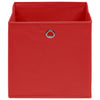 Vidaxl opbergboxen 10 st 28x28x28 cm nonwoven stof rood