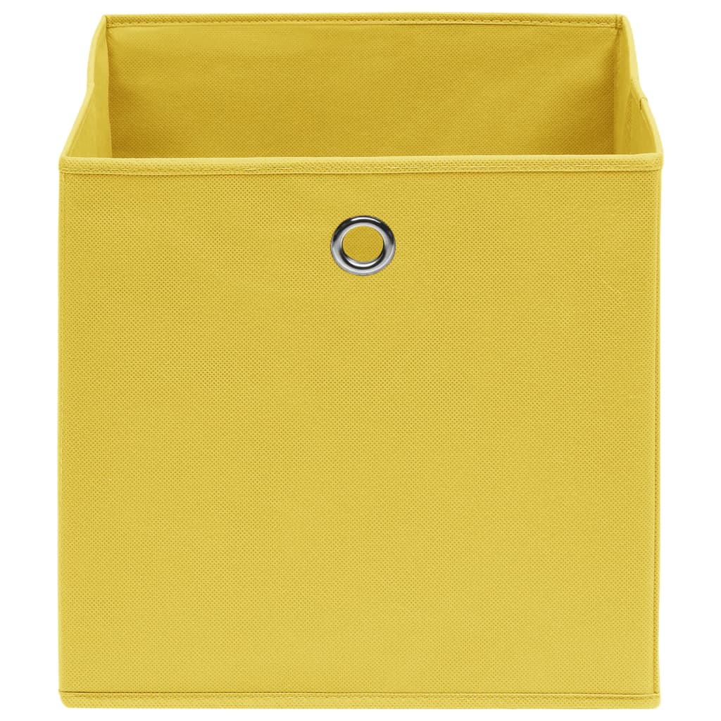 Scatole di archiviazione Vidaxl 4 pezzi 28x28x28 cm tessuto non tessuto giallo