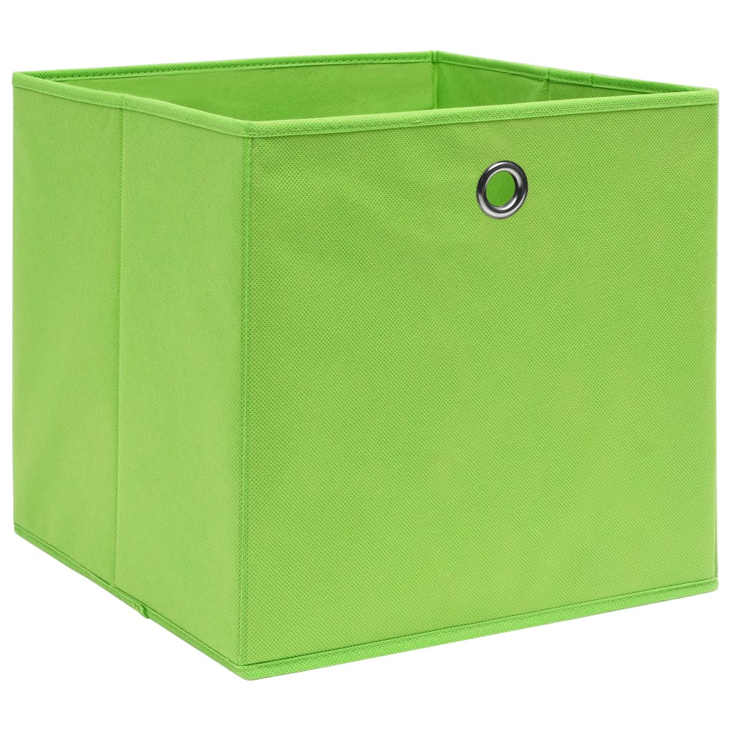 Scatole di archiviazione Vidaxl 4 pezzi 28x28x28 cm tessuto non tessuto verde