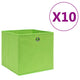 Vidaxl opbergboxen 10 st 28x28x28 cm nonwoven stof groen
