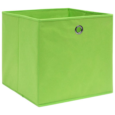 Scatole di archiviazione Vidaxl 10 pezzi 28x28x28 cm tessuto non tessuto verde