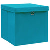 Cajas de almacenamiento de Vidaxl con tapa 4 PCS 28x28x28 cm Azul baby