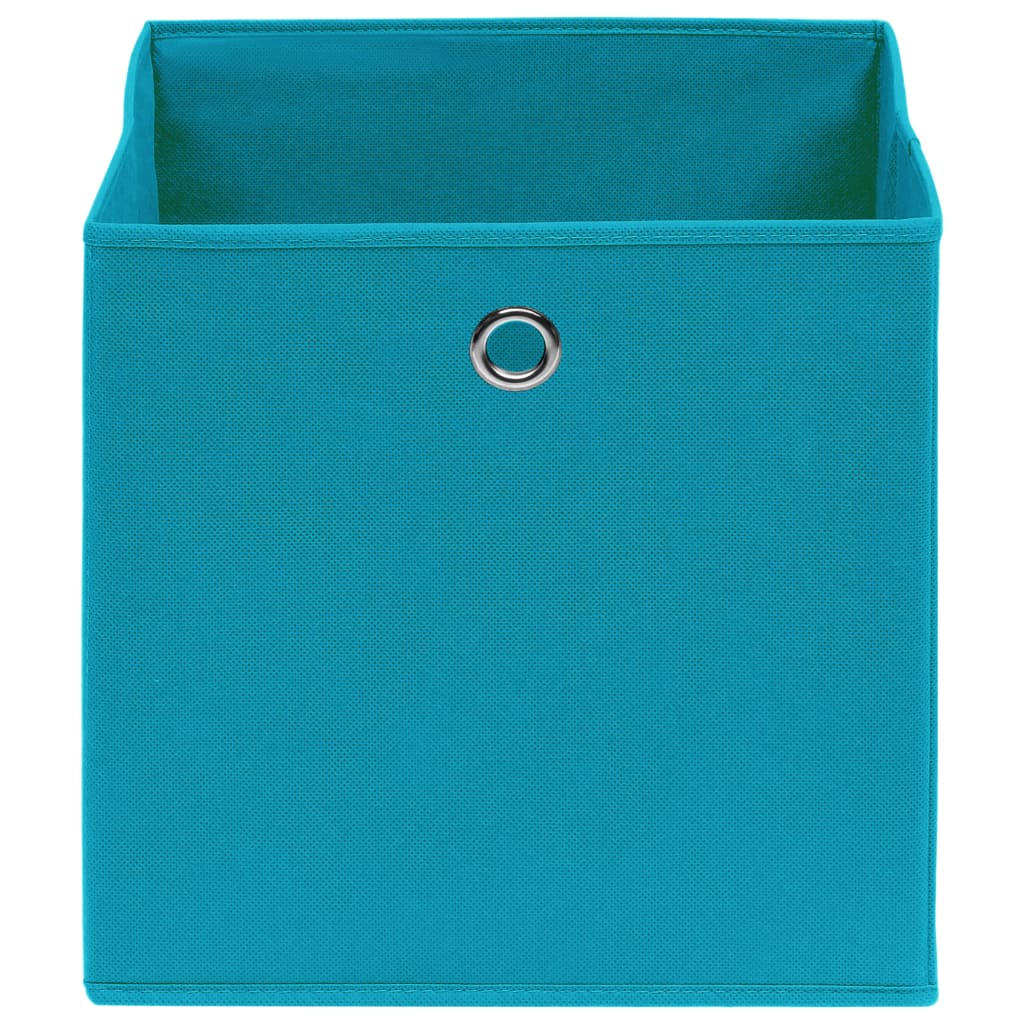 Scatole di archiviazione Vidaxl 10 pezzi 28x28x28 cm tessuto non tessuto blu baby