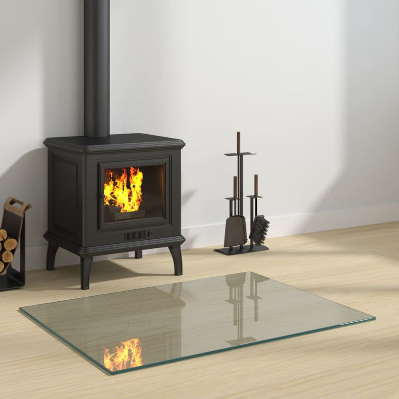 Chimenea de placa de vidrio Vidaxl rectangular 80x60 cm