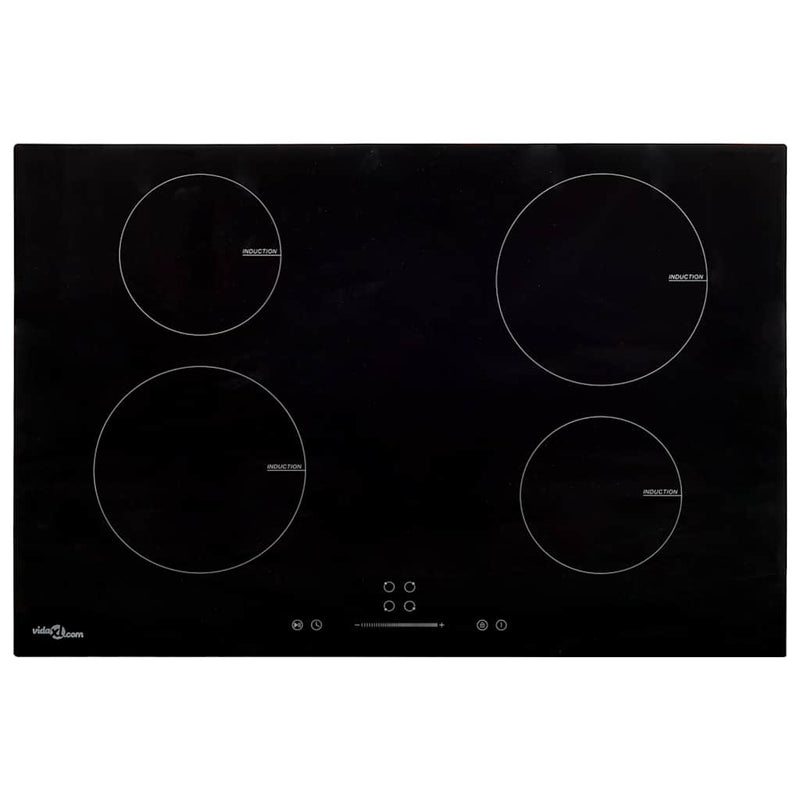 Vidaxl Inducción Hob 4 zonas Control táctil 7000 W 77 cm vidrio