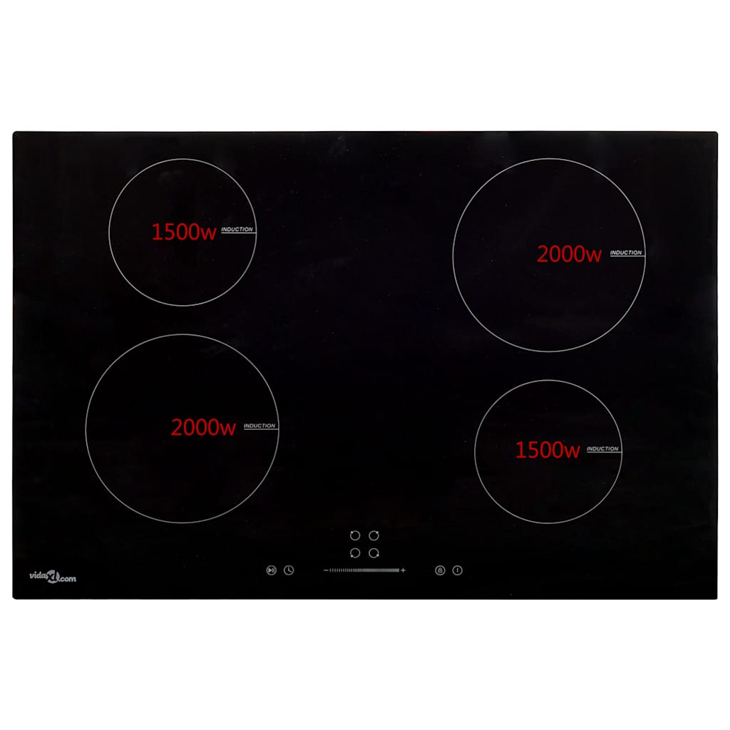 Vidaxl Inducción Hob 4 zonas Control táctil 7000 W 77 cm vidrio