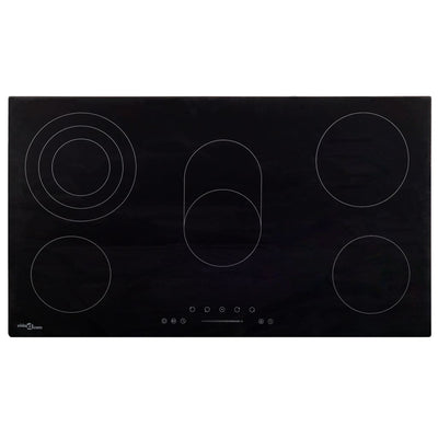 Vidaxl keramische kookplaat 5 kookzones aanraakbediening 8500 w 77 cm