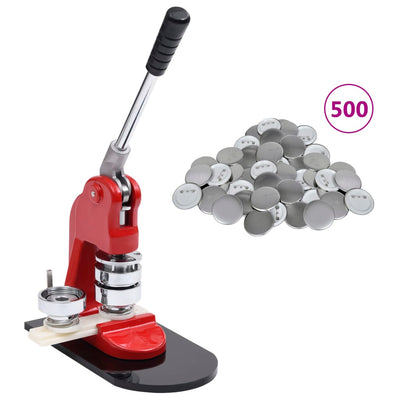 Macchina per pulsanti Vidaxl con parti di pulsanti da 500 pc 37 mm