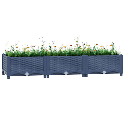 Vidaxl Planter elevado 120x40x23 cm de polipropileno