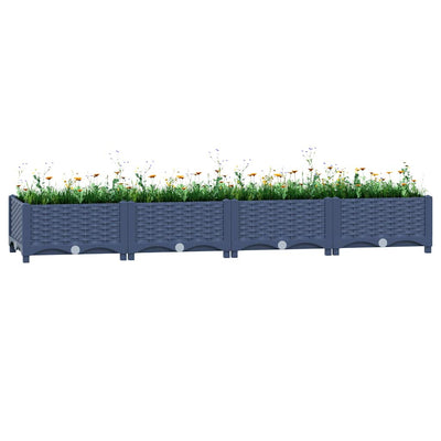Vidaxl Planter criado 160x40x23 cm de polipropileno
