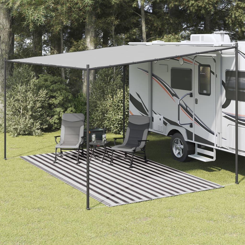 Vidaxl tenttapijt 200x400 cm antracietkleurig en wit