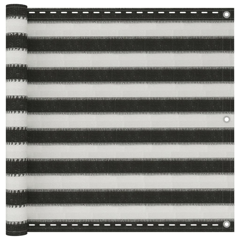 Vidaxl balkonscherm 90x300 cm hdpe antracietkleurig en wit
