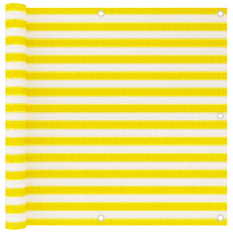 Vidaxl Balcony Schermata 90x500 cm HDPE giallo e bianco