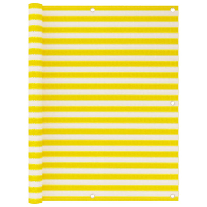 Pantalla de balcón Vidaxl 120x600 cm HDPE Amarillo y blanco