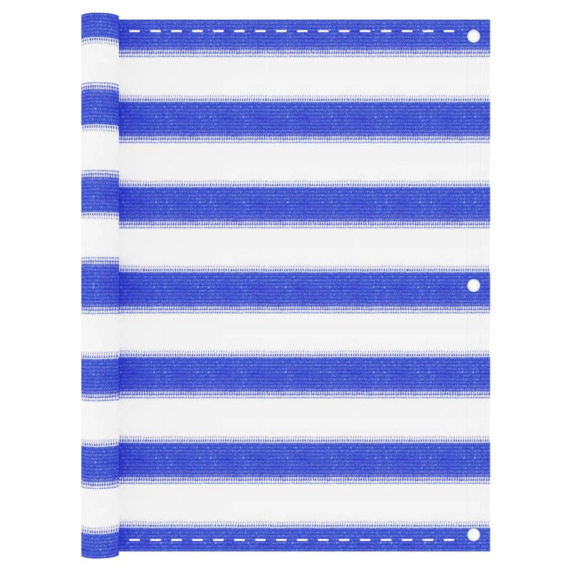 Vidaxl Balcony Schermata 75x500 cm HDPE blu e bianco