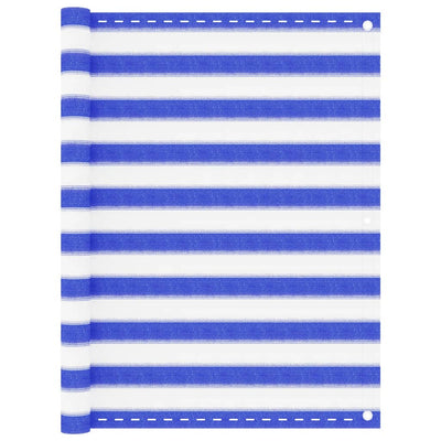 Vidaxl balkonscherm 120x300 cm hdpe blauw en wit