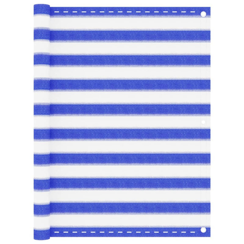 Vidaxl balkonscherm 120x400 cm hdpe blauw en wit