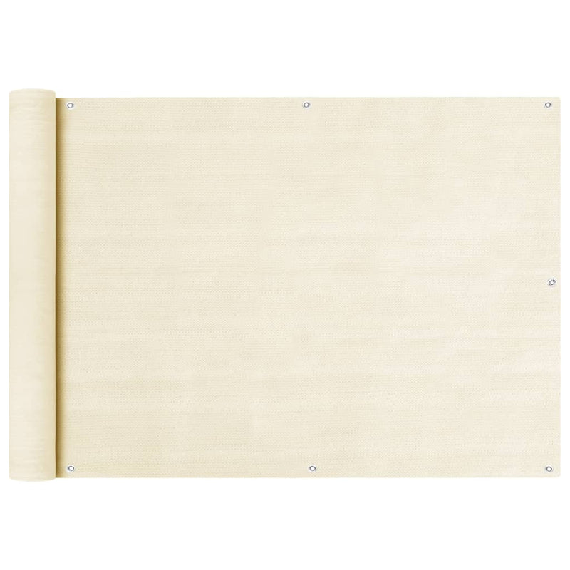 Vidaxl balkonscherm 75x500 cm hdpe crèmekleurig