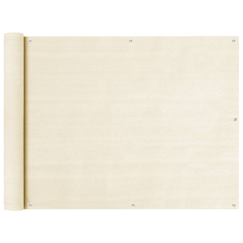 VidaXL Balkonscherm 90x300 cm HDPE crèmekleurig