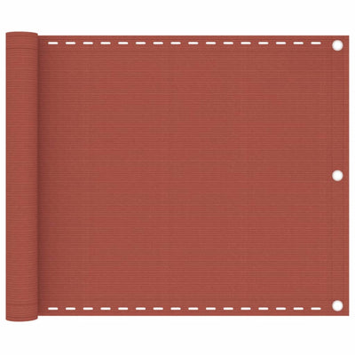 Pantalla de balcón Vidaxl 75x500 cm HDPE Terracotta -Coled