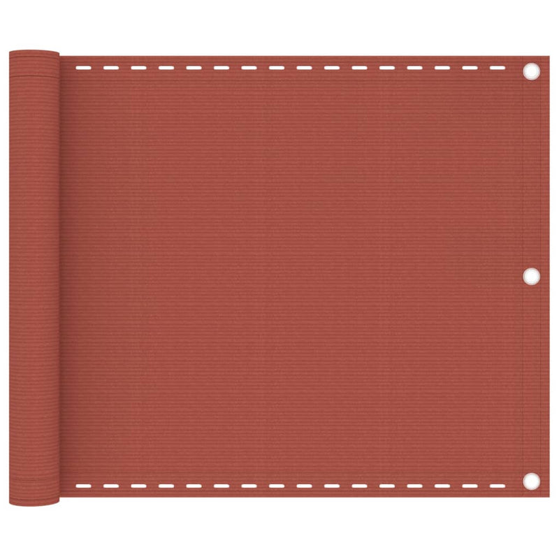 Pantalla de balcón Vidaxl 75x600 cm HDPE Terracotta -Coled