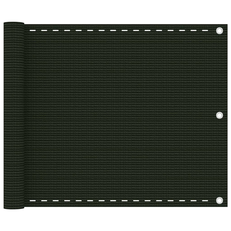 Vidaxl Balcony Screen 75x400 cm HDPE Donkergroen