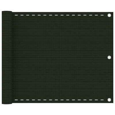 Vidaxl Balcony Screen 75x600 cm HDPE Donkergroen