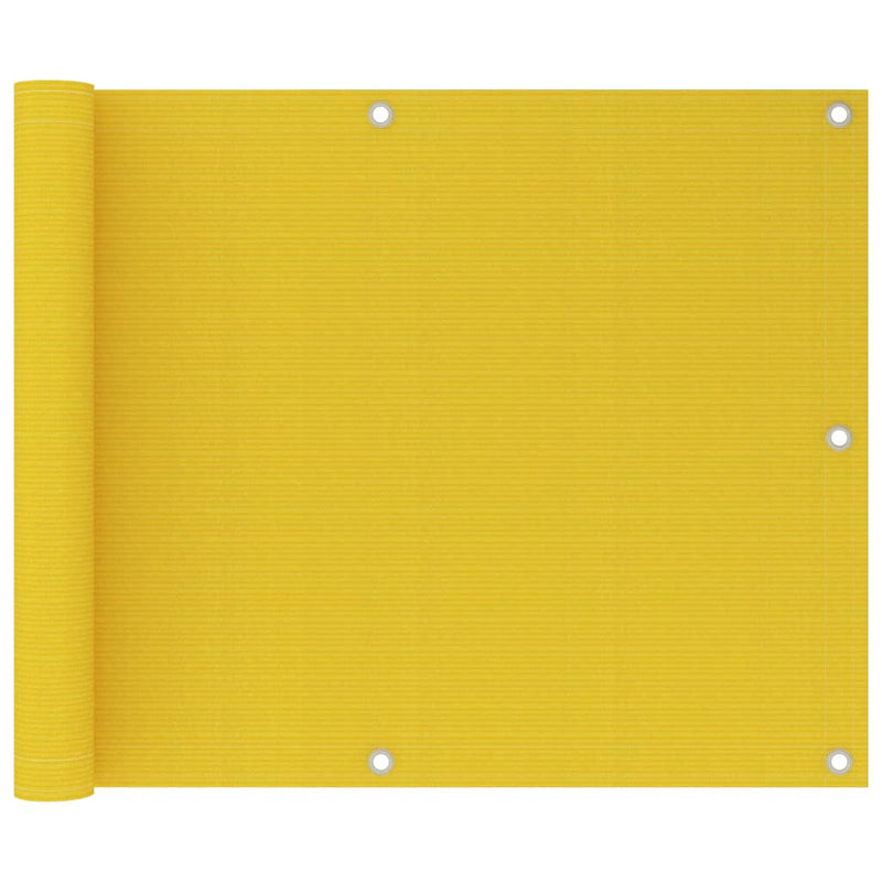Vidaxl balkonscherm 75x600 cm hdpe geel