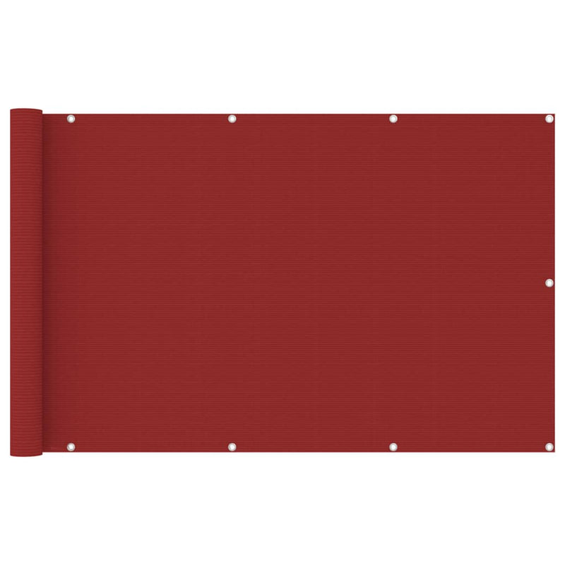 Vidaxl balkonscherm 120x600 cm hdpe rood