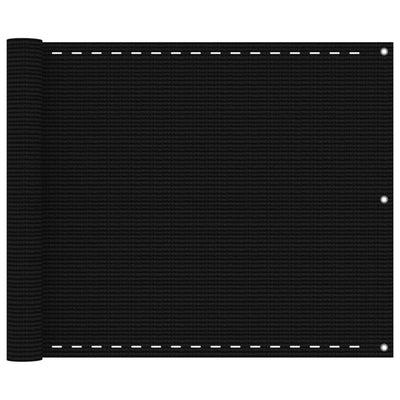 Vidaxl Balcony Schermata 75x400 cm HDPE Nero