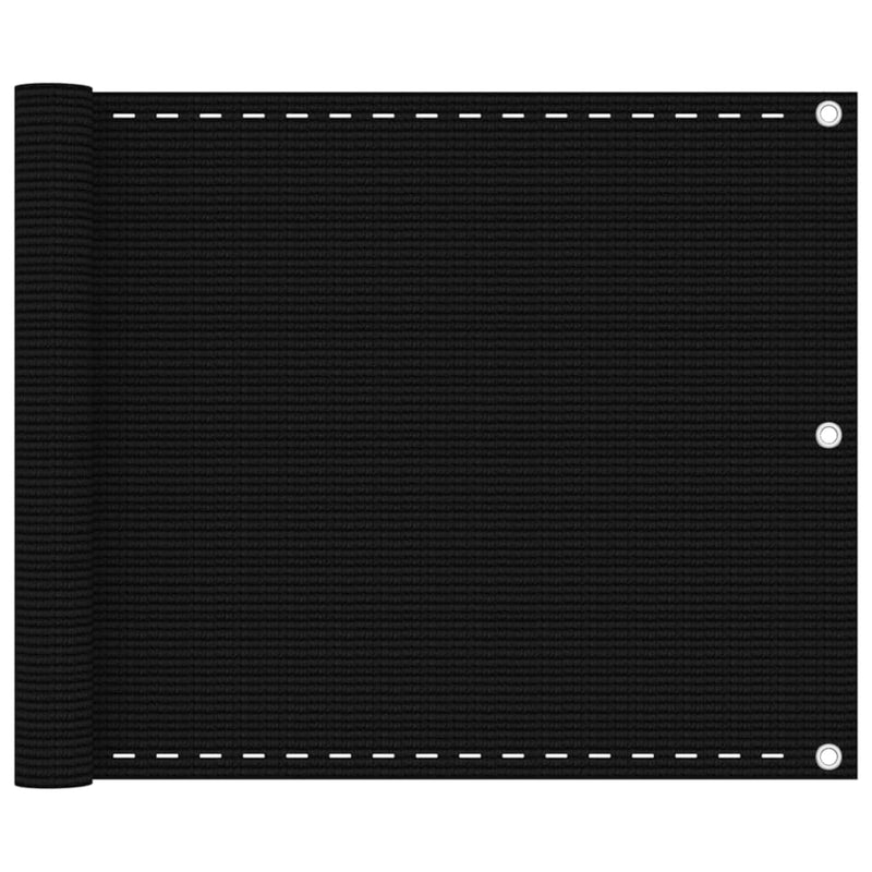 Vidaxl balkonscherm 75x600 cm hdpe zwart
