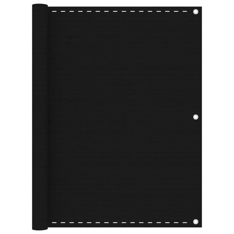 Vidaxl balkonscherm 120x500 cm hdpe zwart