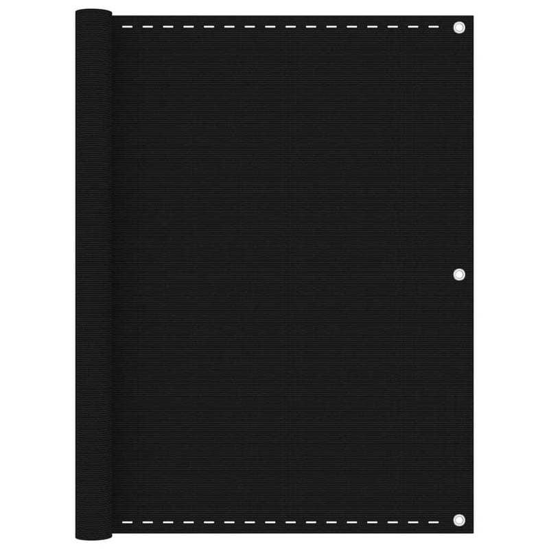 VidaXL Balkonscherm 120x600 cm HDPE zwart