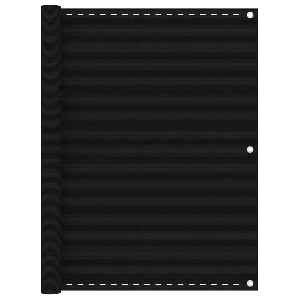 Vidaxl balkonscherm 120x600 cm hdpe zwart