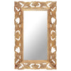 Vidaxl Mirror Hand -Cut 80x50 cm de madera de mango sólida marrón