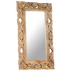 Vidaxl Mirror Hand -Cut 80x50 cm de madera de mango sólida marrón