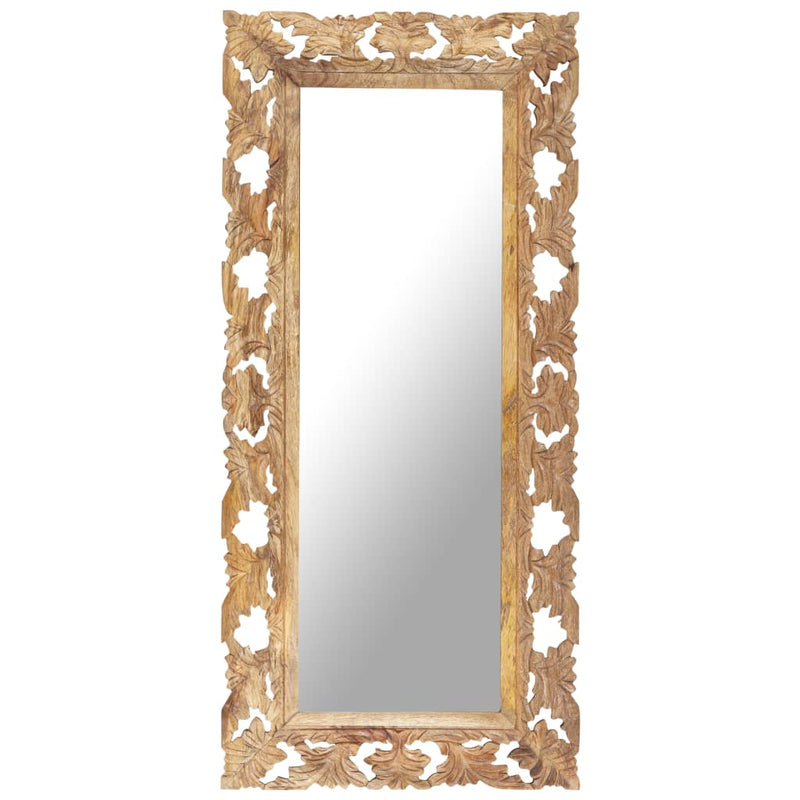 Vidaxl Mirror Hand -cut 110x50 cm marrone a mango solido