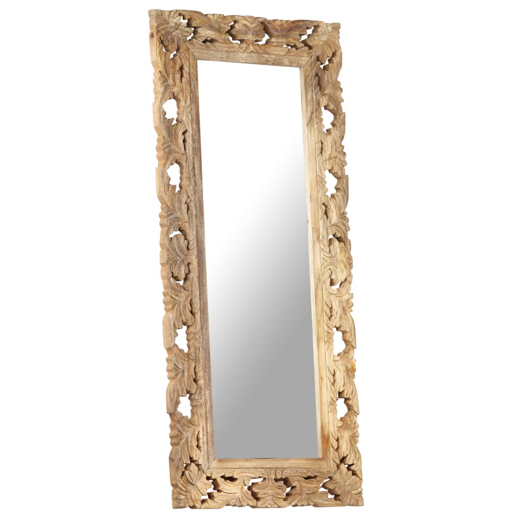 Vidaxl Mirror Hand -cut 110x50 cm marrone a mango solido