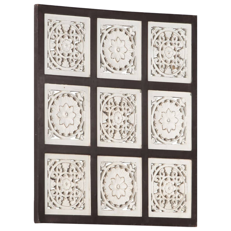 Vidaxl wandpaneel handgesneden 60x60x1,5 cm mdf bruin en wit