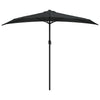 Vidaxl Balcony Parasol Half con poste de aluminio 270x144x222 cm negro