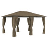 Pabellón de jardín Vidaxl con cortinas 180 g m² 4x3 m taupe